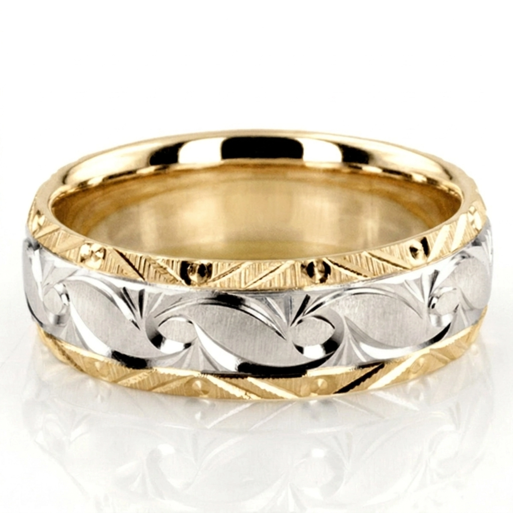 Bestseller Fine Grooved Fancy Designer Wedding Ring