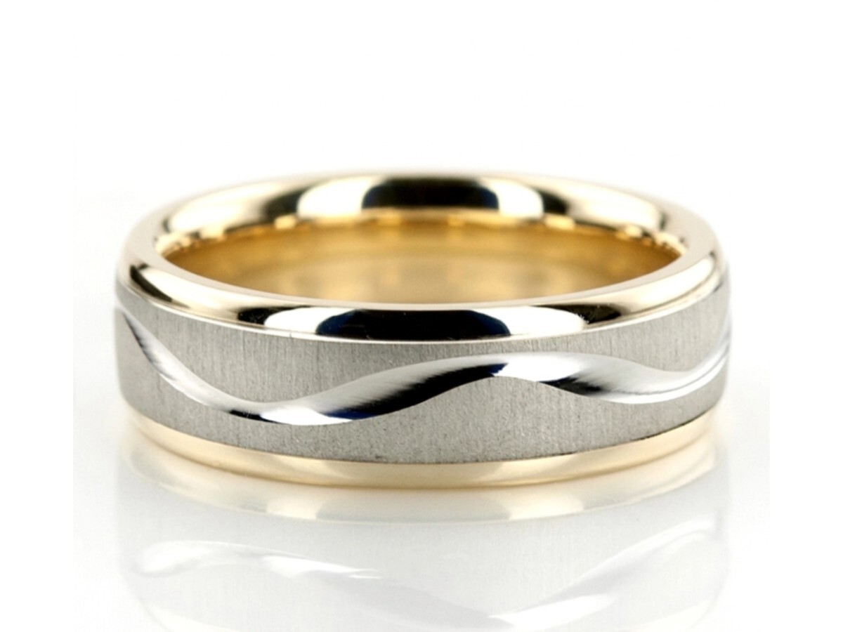 Two Tone Men's Wedding Bands