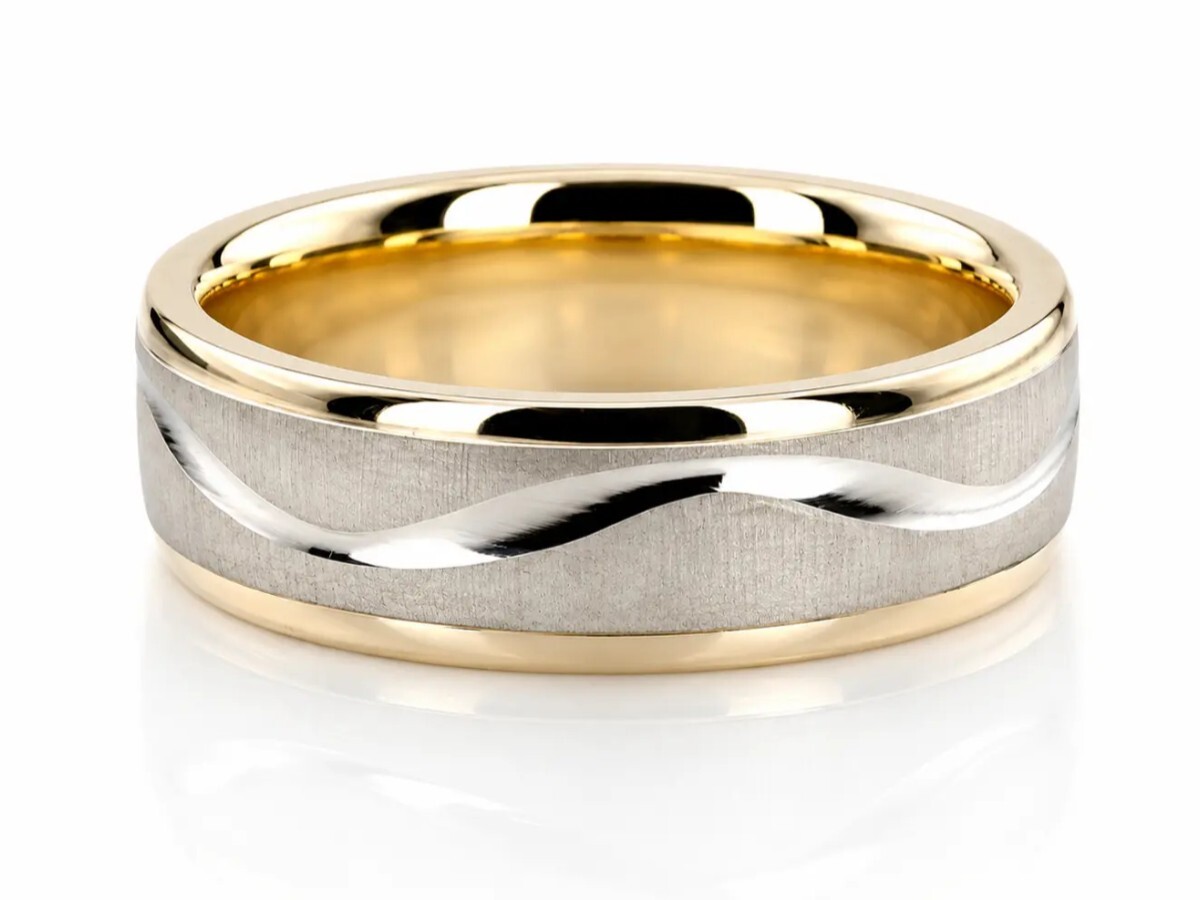 Two Tone Gold Men's Wedding Bands