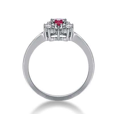 Oval Cut Prong Set Pink Sapphire and Diamond Ring (0.30 ct. tw.) thumbnail 2