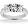 Three Stone Prong Set Diamond Ring With Airlines (1.50 ct..tw.)
