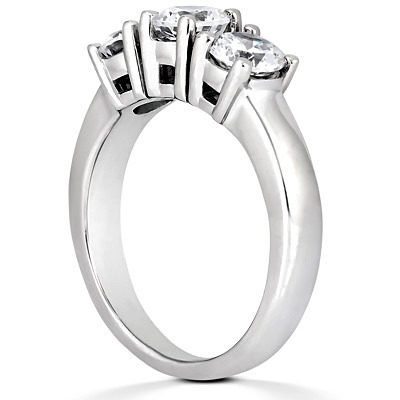 Three Stone Prong Set Diamond Ring With Airlines (1.50 ct..tw.) thumbnail 3