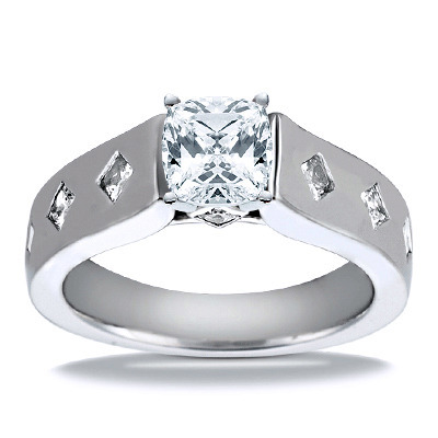Princess Cut Cathedral Style Diamond Engagement Ring (0.56 ct. tw.) thumbnail 22