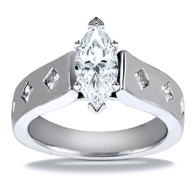 Princess Cut Cathedral Style Diamond Engagement Ring (0.56 ct. tw.) thumbnail 19