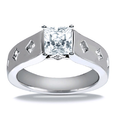 Princess Cut Cathedral Style Diamond Engagement Ring (0.56 ct. tw.) thumbnail 16