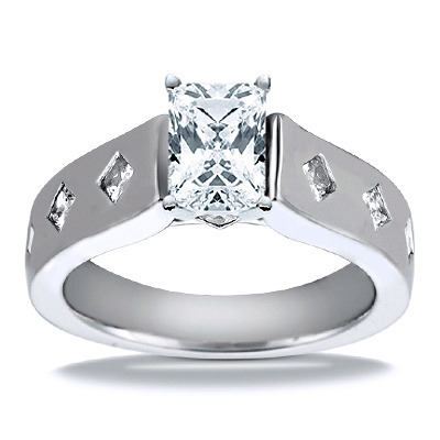 Princess Cut Cathedral Style Diamond Engagement Ring (0.56 ct. tw.) thumbnail 15