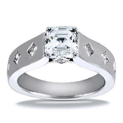 Princess Cut Cathedral Style Diamond Engagement Ring (0.56 ct. tw.) thumbnail 13