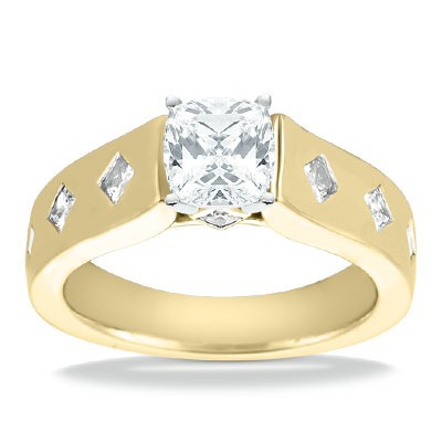 Princess Cut Cathedral Style Diamond Engagement Ring (0.56 ct. tw.) thumbnail 11