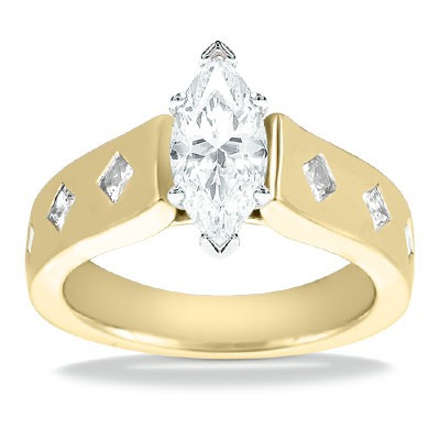 Princess Cut Cathedral Style Diamond Engagement Ring (0.56 ct. tw.) thumbnail 8
