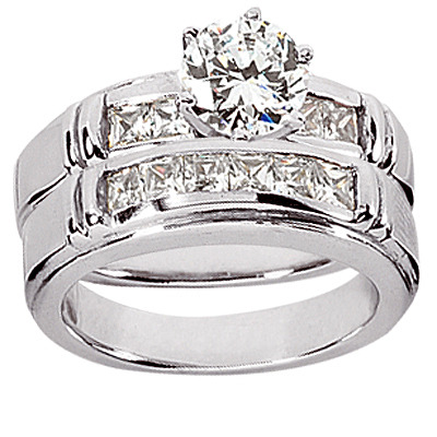 Princesss Cut Channel Set Diamond Bridal Ring (0.40 ct. tw.) - view 2