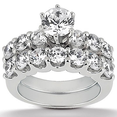 Round Cut U-Prong Set Fancy Diamond Bridal Ring (0.45 ct. tw.) thumbnail 2
