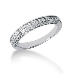0.68 ct. t.w. Round Cut Bead Set Diamond Wedding Ring thumbnail 3