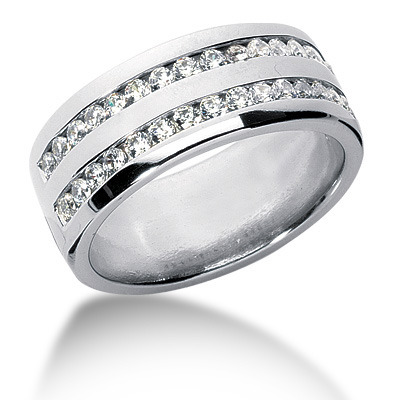 0.96 ct.tw. Double Row Channel Set Diamond Man Ring