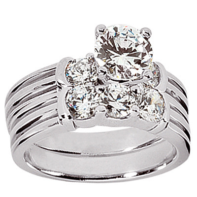 Three Stone Prong Set Diamond Wedding Ring (0.36 ct. tw.) thumbnail 2