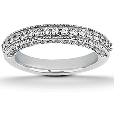 1.00 ct. tw. Round Cut Bead Set Diamond Bridal Ring