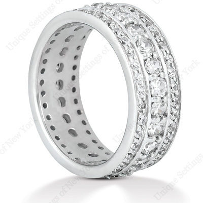 1.92 ct. Round Cut Channel Set Fancy Diamond Eternity Wedding Band - view 3