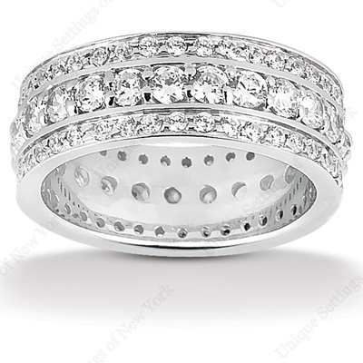 2.17 ct. Round Cut Channel Set Fancy Diamond Eternity Wedding Band thumbnail 1