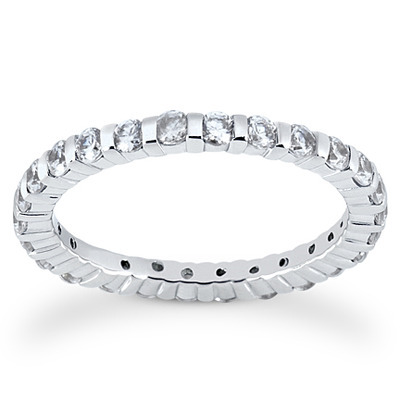 0.92 ct. Round Cut Bar Set Diamond Eternity Wedding Band