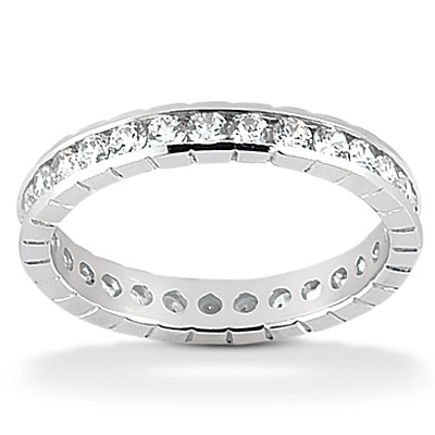 0.81 ct. Round Cut Channel Set Diamond Eternity Wedding Band - view 3