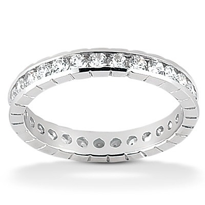 0.90 ct. Round Cut Channel Set Diamond Eternity Wedding Band thumbnail 3