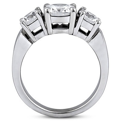 Round Cut Three Stone Diamond Engagement Ring (1.00 ct. tw.) thumbnail 2
