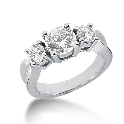Round Cut Three Stone Diamond Engagement Ring (0.70 ct. tw.) thumbnail 3