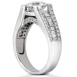 Baguette and Round Cut Diamond Engagement Ring (0.95 ct. t.w.) thumbnail 3