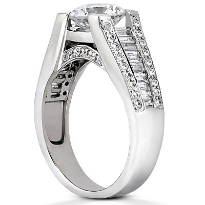 Baguette and Round Cut Diamond Engagement Ring (0.95 ct. tw.) thumbnail 3