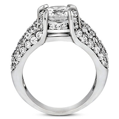 Round Cut Pave Set Diamond Engagement Ring (1.50 ct. tw.) - view 2