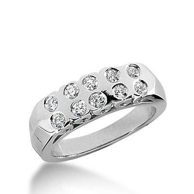 0.70 ct. Round Cut Bezel Set Diamond Wedding Band - view 1