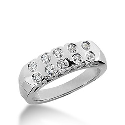 0.70 ct. Round Cut Bezel Set Diamond Wedding Band thumbnail 1