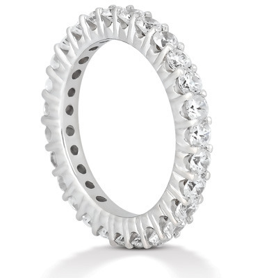 1.30 ct. Round Cut Prong Set Diamond Eternity Wedding Band thumbnail 3