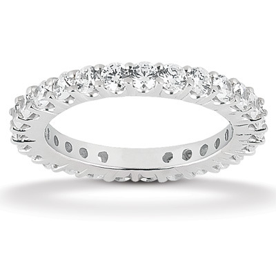 1.40 ct. Round Cut Prong Set Diamond Eternity Wedding Band - view 1