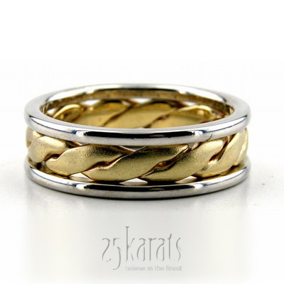 Exquisite Two-Tone Hand Braided Wedding Band  - view 1 of 1