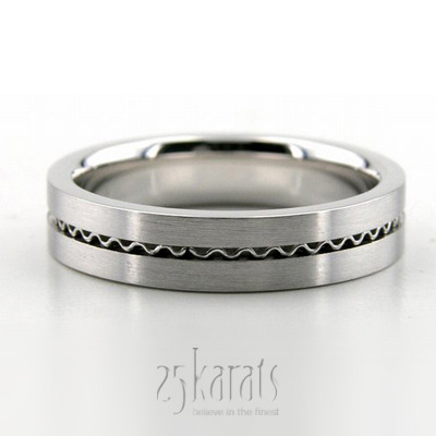 Flat Satin Finished Handmade Wedding Band  - main view