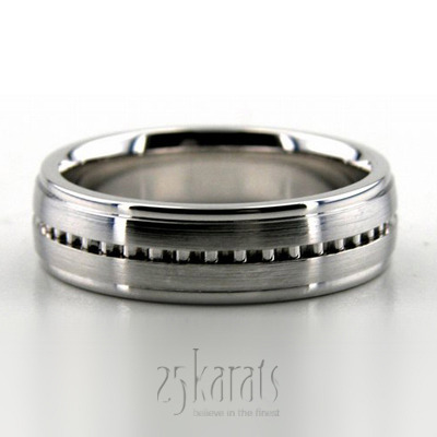 Modern Wave Motif Handcrafted Wedding Ring  - main view
