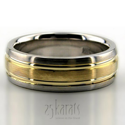 Contemporary Incised Satin Wedding Ring  - view 1 of 1