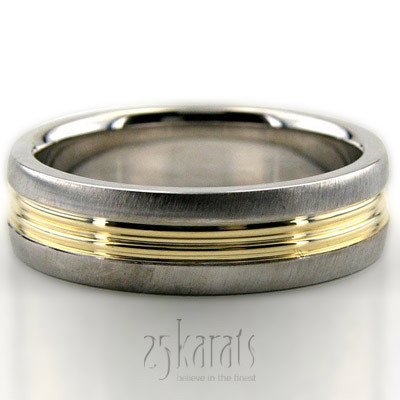 Fine Grooved Basic Designer Wedding Band  - main view