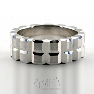 Extravagant Ridged Fancy Design Wedding Ring  - main view thumbnail