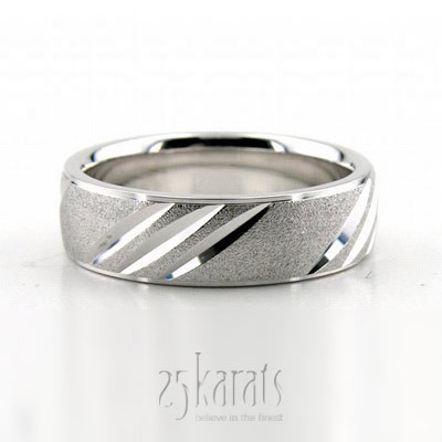 Chic Angled Eye-Cut Wedding Band  - main view thumbnail