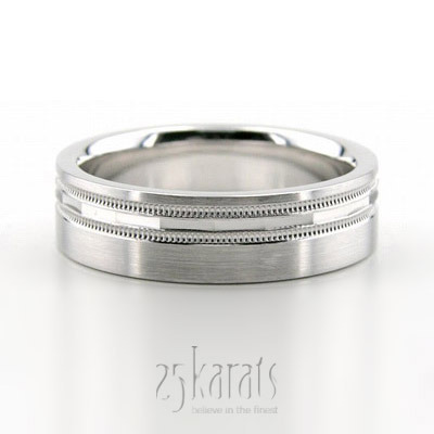 Elegant Milgrain Fancy Designer Wedding Band  - main view