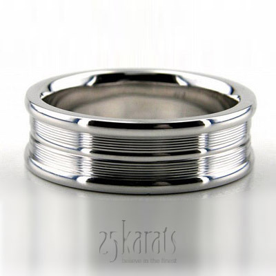 Unique Parallel Cut Fancy Designer Wedding Band  - main view