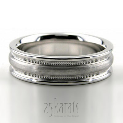 Incised Satin Milgrain Wedding Ring  - main view thumbnail