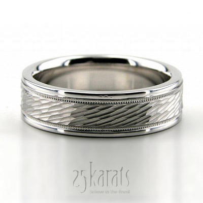 Exquisite Design Diamond Carved Wedding Ring  - main view thumbnail