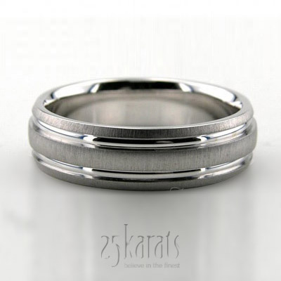 Stylish Parallel Cut Brushed Wedding Ring  - main view thumbnail