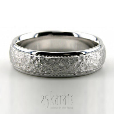 Bestseller Hammer Finish Fancy Designer Wedding Band  - main view