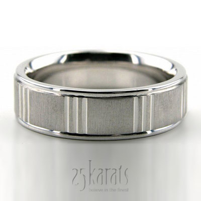 Classic Brushed Basic Carved Wedding Ring  - main view thumbnail