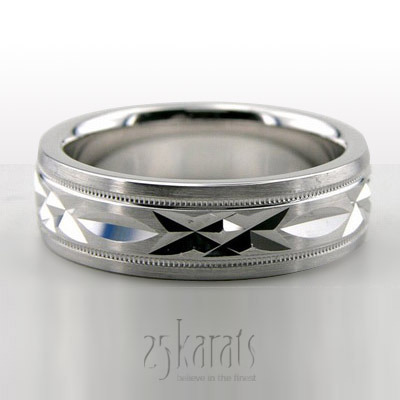 Bestseller XX Style Fancy Carved Wedding Band  - main view