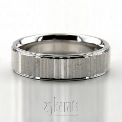 Fine Striped Basic Designer Wedding Band  - main view thumbnail