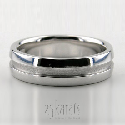 Matte Grooved Basic Designer Wedding Band  - main view thumbnail